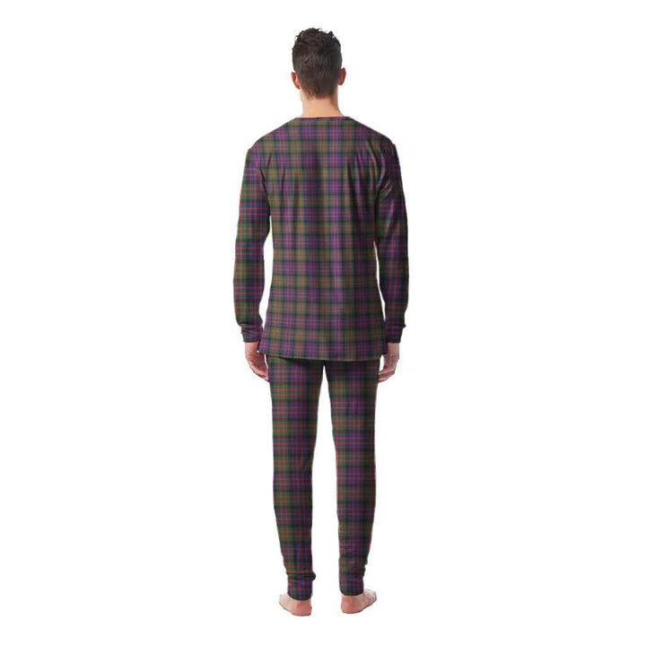 Scottish MacDonald Modern Clan Tartan Pajama Set Men Back Side Tartan Plaid