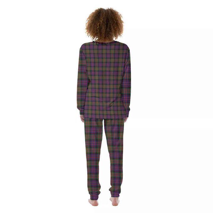 Scottish MacDonald Modern Clan Tartan Pajama Set Women Back Side Tartan Plaid