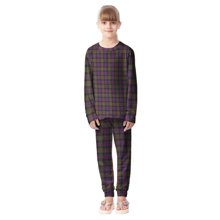 Scottish MacDonald Modern Clan Tartan Pajama Set Kid Front Side Tartan Plaid