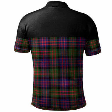 Scottish MacDonald Modern Clan Tartan Polo Shirt - Horizontal Style Back Side Tartan Plaid