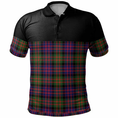 Scottish MacDonald Modern Clan Tartan Polo Shirt - Horizontal Style Front Side Tartan Plaid