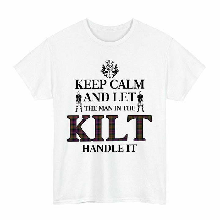 Scottish MacDonald Modern Clan Tartan T-Shirt - Keep Calm Tartan Plaid White Color