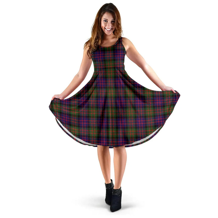 Scottish MacDonald Modern Clan Tartan Women Midi Dress