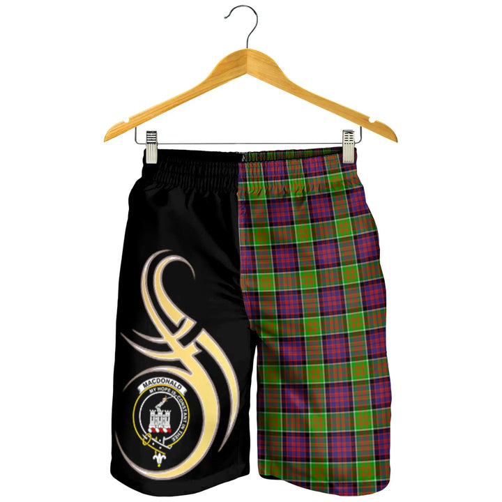 Scottish MacDonald of Clanranald Clan Crest Tartan Believe in Me Men's Shorts