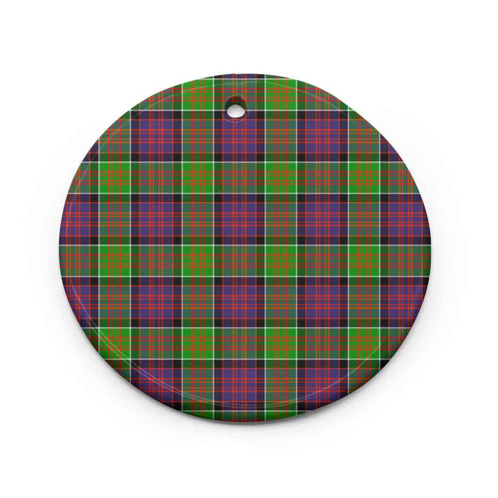 Scottish MacDonald of Clanranald Clan Tartan Ceramic Ornament Circle Shape Tartan Plaid