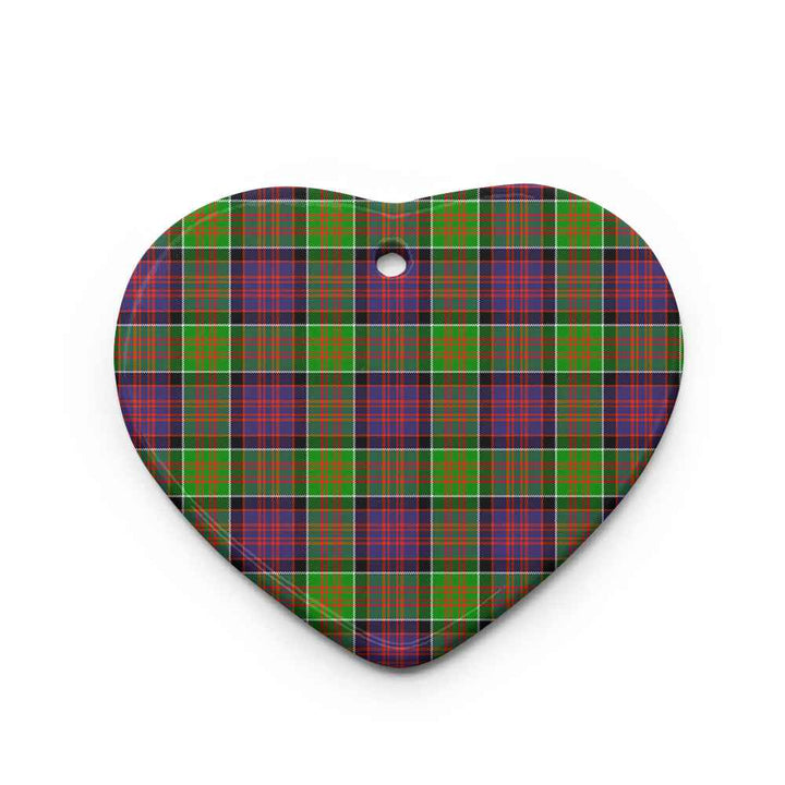 Scottish MacDonald of Clanranald Clan Tartan Ceramic Ornament Heart Shape Tartan Plaid