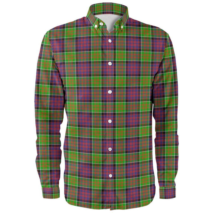 Scottish MacDonald of Clanranald Clan Tartan Long Sleeve Shirt Front Side Tartan Plaid