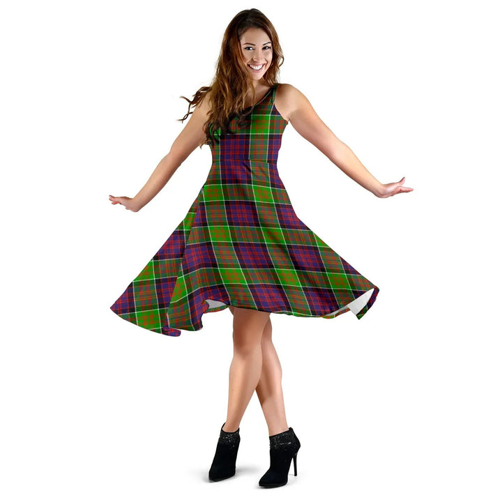 Scottish MacDonald of Clanranald Clan Tartan Women Midi Dress