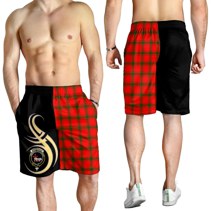 Scottish MacDonald of Sleat Clan Crest Tartan Believe in Me Men's Shorts