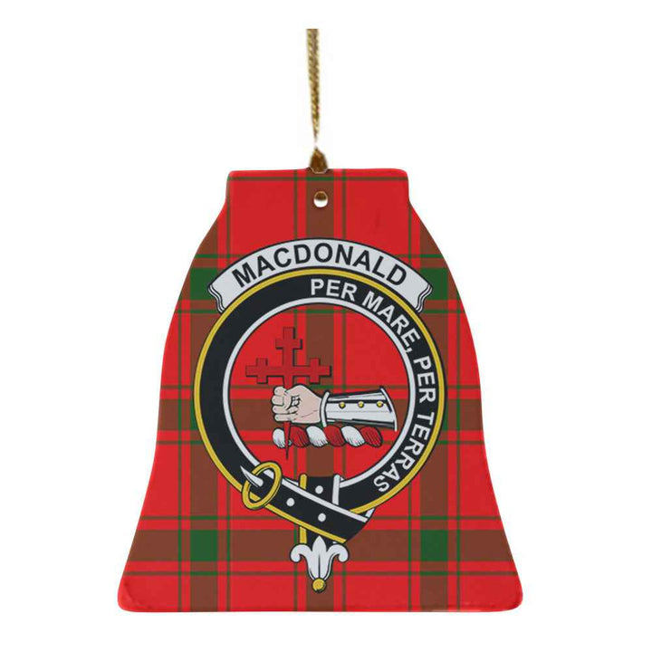 Scottish MacDonald (of Sleat) Clan Crest Tartan Ceramic Ornament Bell Shape Tartan Plaid