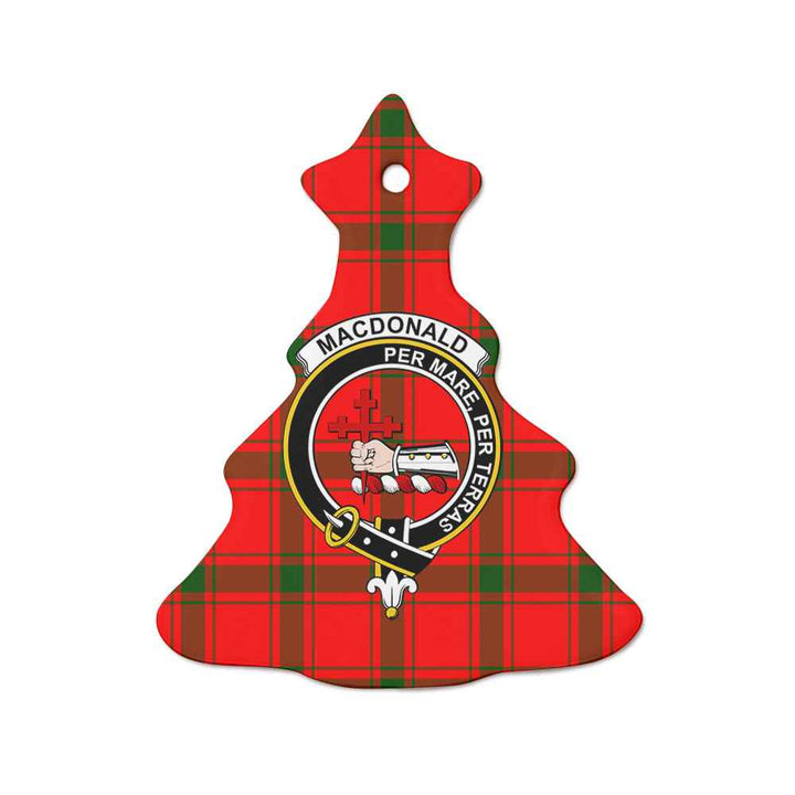 Scottish MacDonald (of Sleat) Clan Crest Tartan Ceramic Ornament Tree Shape Tartan Plaid