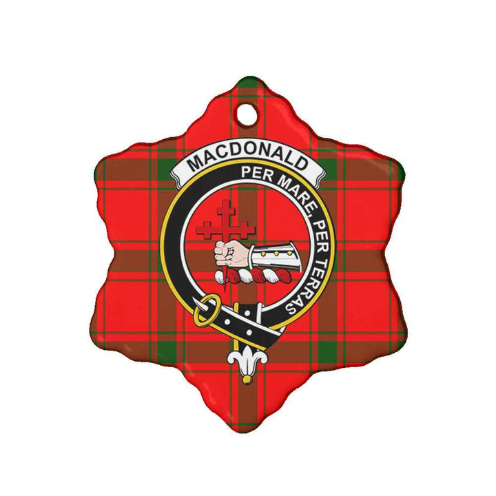 Scottish MacDonald (of Sleat) Clan Crest Tartan Ceramic Ornament Snow Flake Shape Tartan Plaid