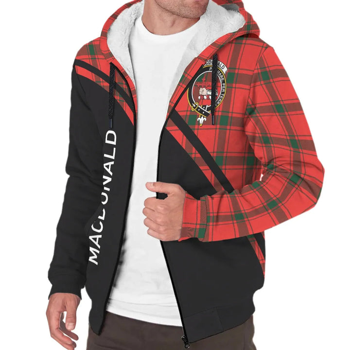 Scottish MacDonald (of Sleat) Clan Crest Tartan Curve Sherpa Hoodie