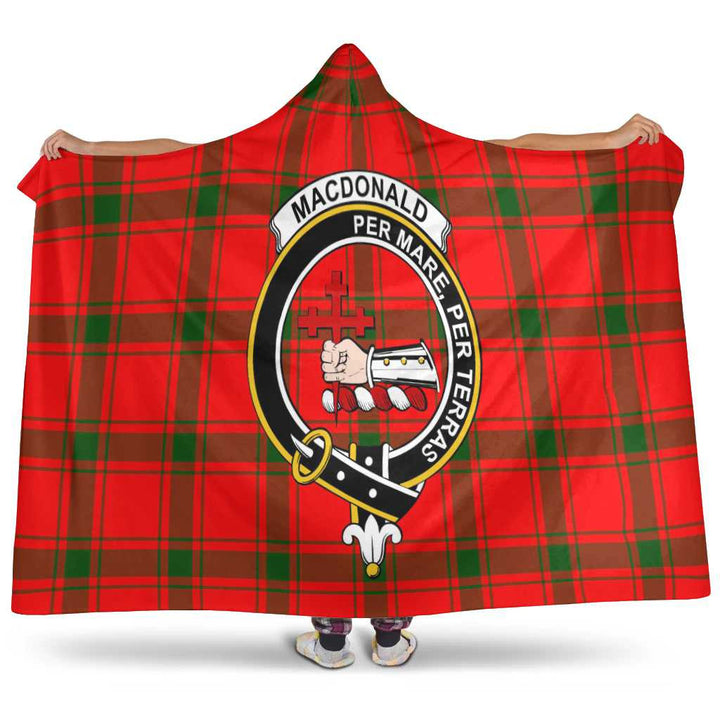 Scottish MacDonald (of Sleat) Clan Crest Tartan Hooded Blanket Tartan Plaid 1