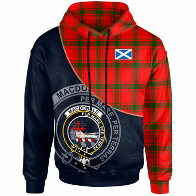 Scottish MacDonald (of Sleat) Clan Crest Tartan Hoodie - Bend Style Front Side Tartan Plaid