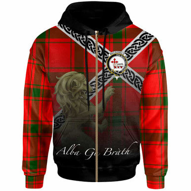 Scottish MacDonald (of Sleat) Clan Crest Tartan Hoodie - Scotland Lion Zip-up Tartan Plaid