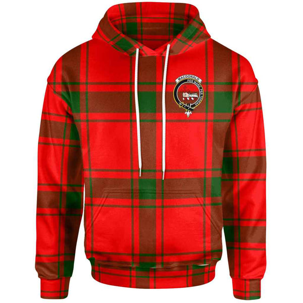 Scottish MacDonald (of Sleat) Clan Crest Tartan Hoodie Front Side Tartan Plaid