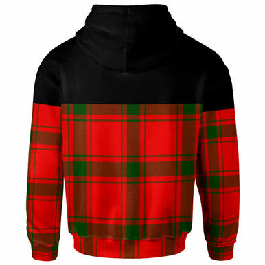 Scottish MacDonald (of Sleat) Clan Crest Tartan Hoodie - Horizontal Style Back Side Tartan Plaid
