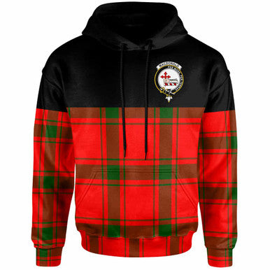 Scottish MacDonald (of Sleat) Clan Crest Tartan Hoodie - Horizontal Style Front Side Tartan Plaid