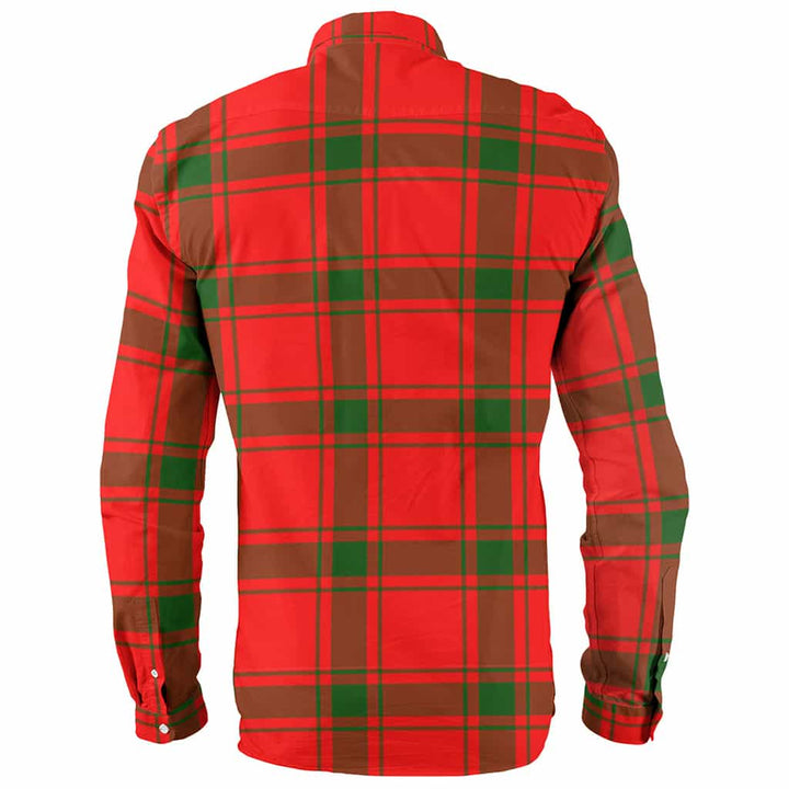 Scottish MacDonald (of Sleat) Clan Crest Tartan Long Sleeve Shirt Back Side Tartan Plaid