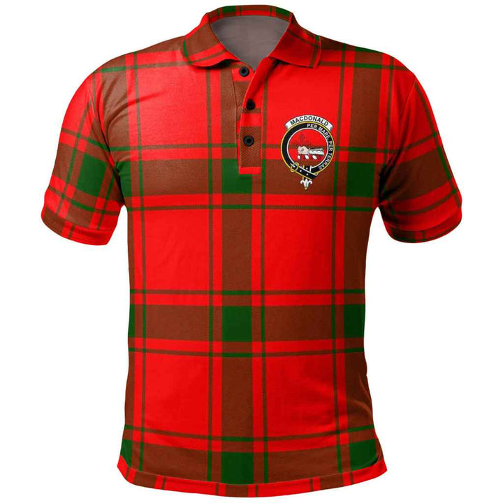 Scottish MacDonald (of Sleat) Clan Crest Tartan Polo Shirt Front Side Tartan Plaid