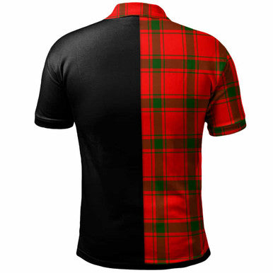 Scottish MacDonald (of Sleat) Clan Crest Tartan Polo Shirt - Half in Me Back Side Tartan Plaid