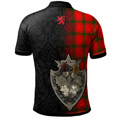 Scottish MacDonald (of Sleat) Clan Crest Tartan Polo Shirt - Half Thistle Flowers Celtic Design Back Side Tartan Plaid