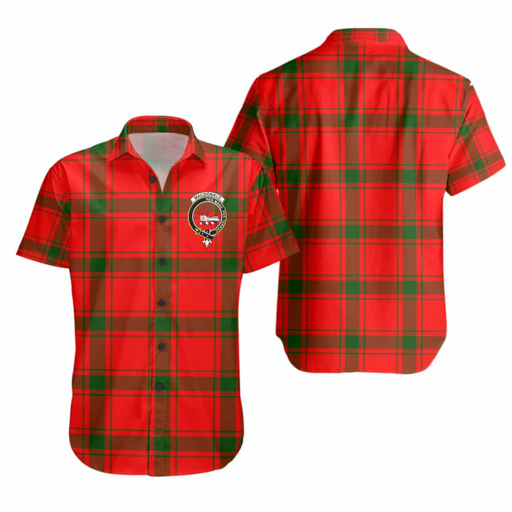 Scottish MacDonald (of Sleat) Clan Crest Tartan Short Sleeve Shirt Tartan Plaid