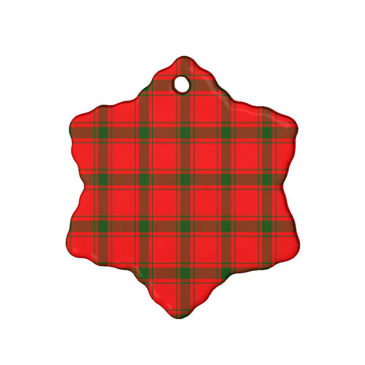 Scottish MacDonald of Sleat Clan Tartan Ceramic Ornament Snow Flake Shape Tartan Plaid