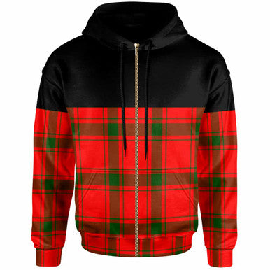 Scottish MacDonald of Sleat Clan Tartan Hoodie - Horizontal Style Zip Tartan Plaid
