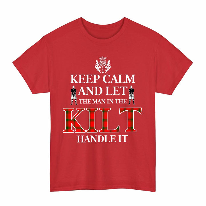 Scottish MacDonald of Sleat Clan Tartan T-Shirt - Keep Calm Tartan Plaid Red Color