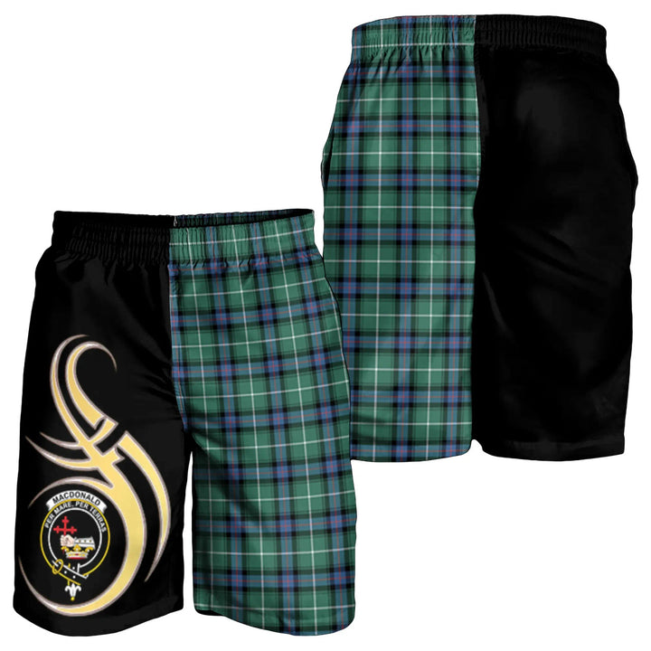Scottish MacDonald of The Isles Hunting Ancient Clan Crest Tartan Believe in Me Men's Shorts