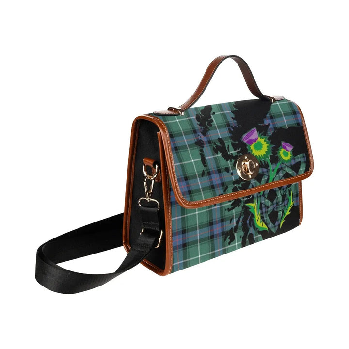 Scottish MacDonald of the Isles Hunting Ancient Clan Tartan Waterproof Canvas Bag With Thistle Tartan Plaid 3