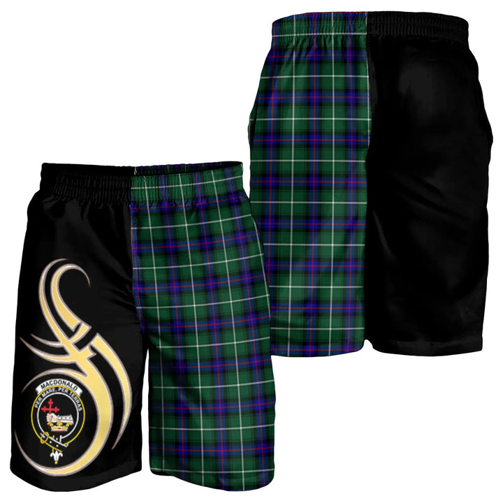 Scottish MacDonald of The Isles Hunting Modern Clan Crest Tartan Believe in Me Men's Shorts