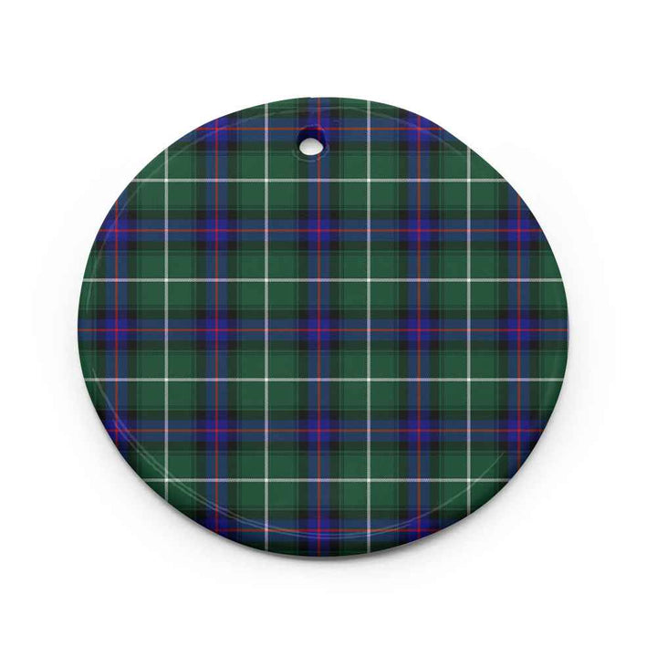 Scottish MacDonald of the Isles Hunting Modern Clan Tartan Ceramic Ornament Circle Shape Tartan Plaid