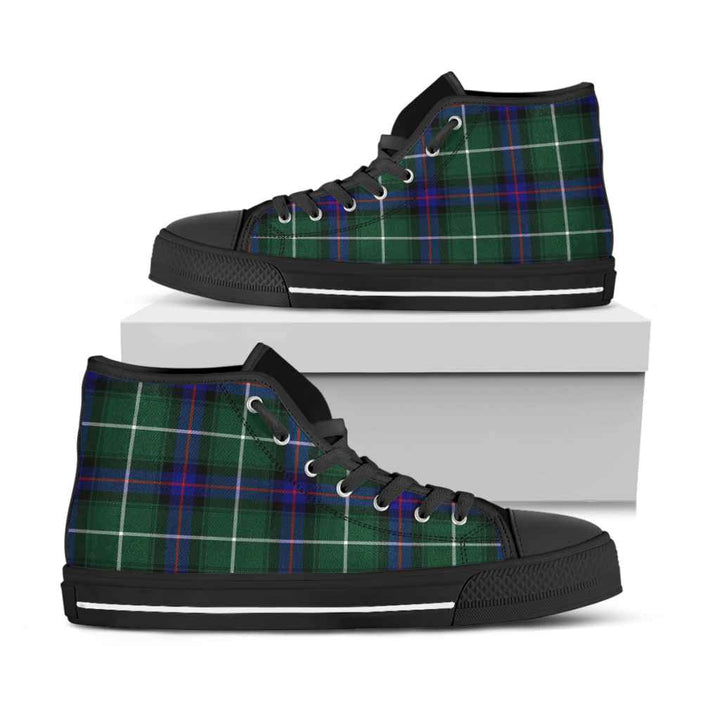 Scottish MacDonald of the Isles Hunting Modern Clan Tartan High Top Shoes Black Sole Tartan Plaid