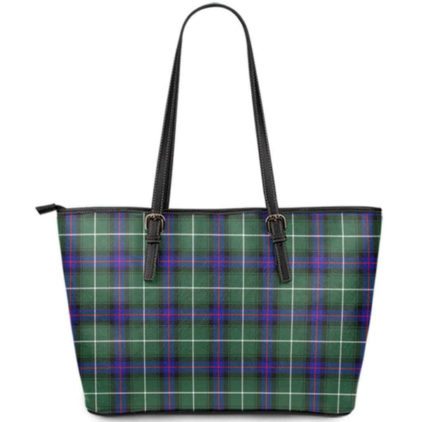 Scottish MacDonald of the Isles Hunting Modern Clan Tartan Leather Tote Tartan Plaid