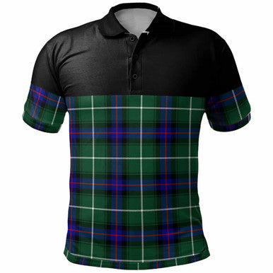 Scottish MacDonald of the Isles Hunting Modern Clan Tartan Polo Shirt - Horizontal Style Front Side Tartan Plaid