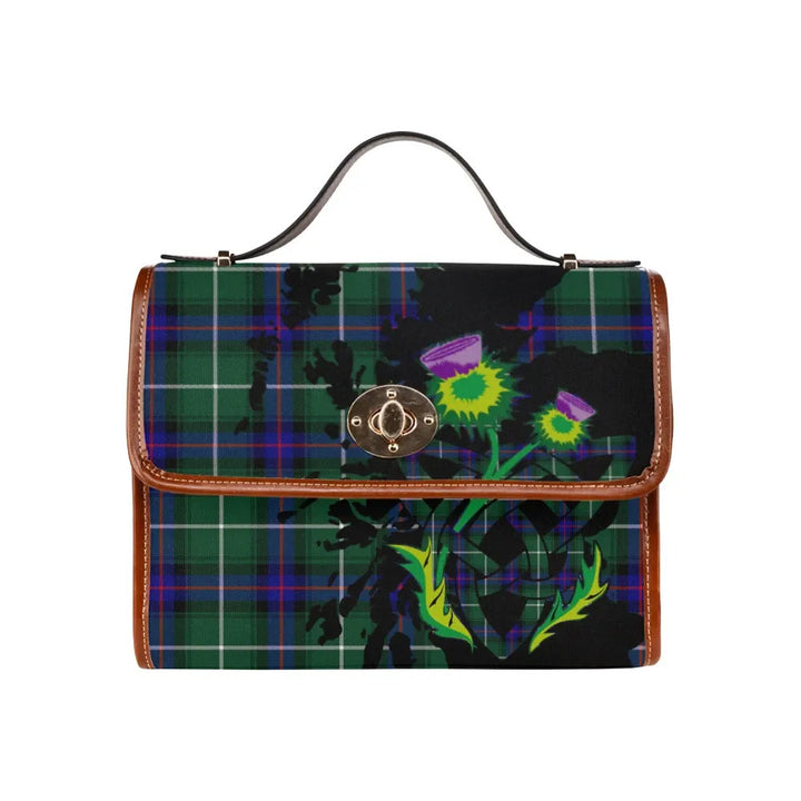 Scottish MacDonald of the Isles Hunting Modern Clan Tartan Waterproof Canvas Bag With Thistle Tartan Plaid 1