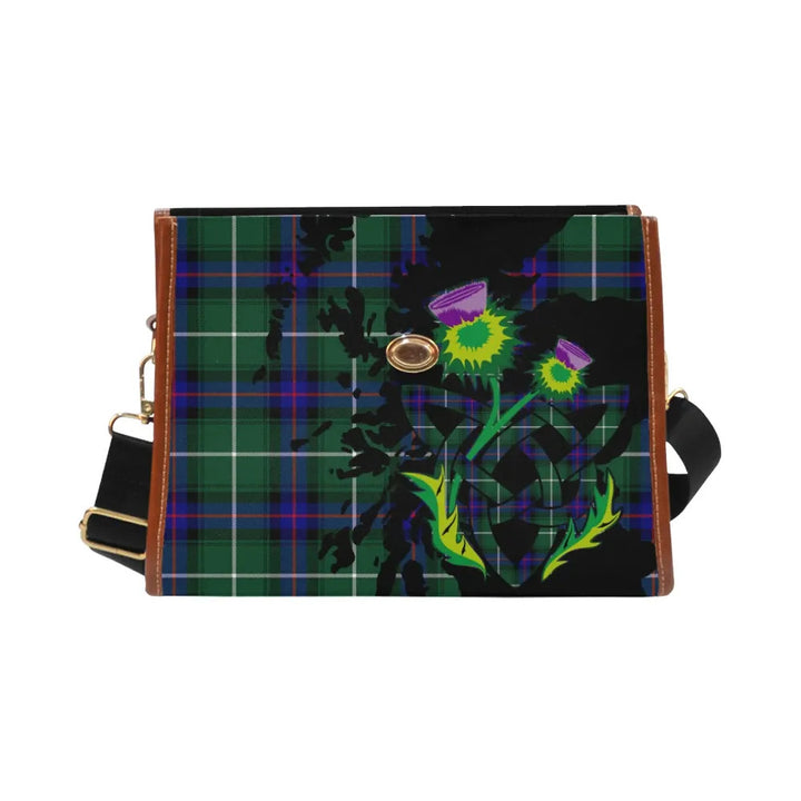Scottish MacDonald of the Isles Hunting Modern Clan Tartan Waterproof Canvas Bag With Thistle Tartan Plaid 2