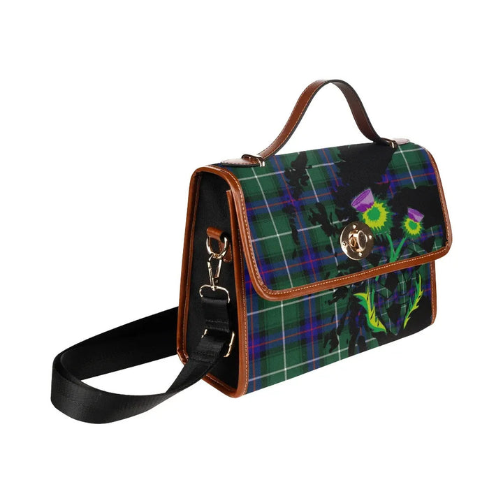 Scottish MacDonald of the Isles Hunting Modern Clan Tartan Waterproof Canvas Bag With Thistle Tartan Plaid 3