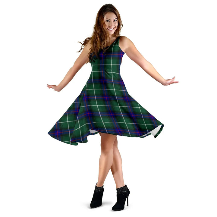 Scottish MacDonald of The Isles Hunting Modern Clan Tartan Women Midi Dress