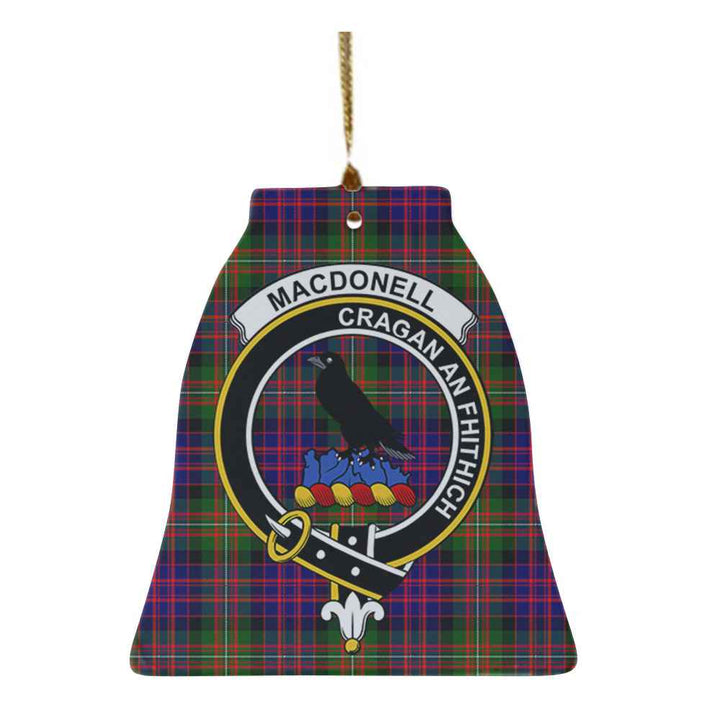 Scottish MacDonell of Glengarry Clan Crest Tartan Ceramic Ornament Bell Shape Tartan Plaid
