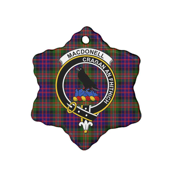 Scottish MacDonell of Glengarry Clan Crest Tartan Ceramic Ornament Snow Flake Shape Tartan Plaid