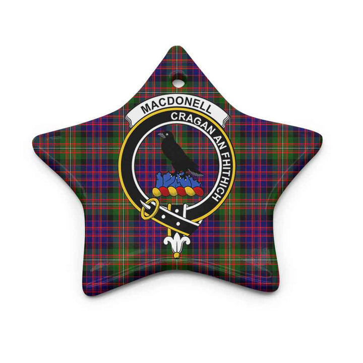 Scottish MacDonell of Glengarry Clan Crest Tartan Ceramic Ornament Star Shape Tartan Plaid
