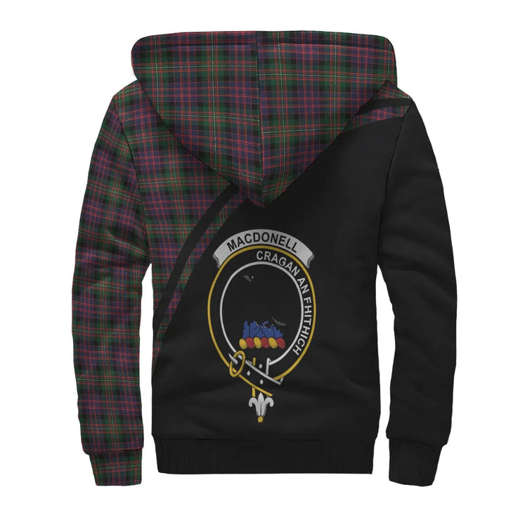 Scottish MacDonell of Glengarry Clan Crest Tartan Curve Sherpa Hoodie