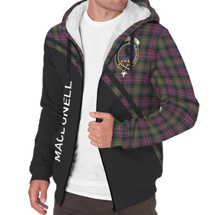 Scottish MacDonell of Glengarry Clan Crest Tartan Curve Sherpa Hoodie