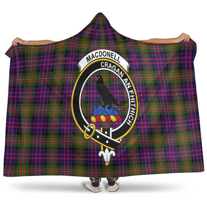 Scottish MacDonell of Glengarry Clan Crest Tartan Hooded Blanket Tartan Plaid 1