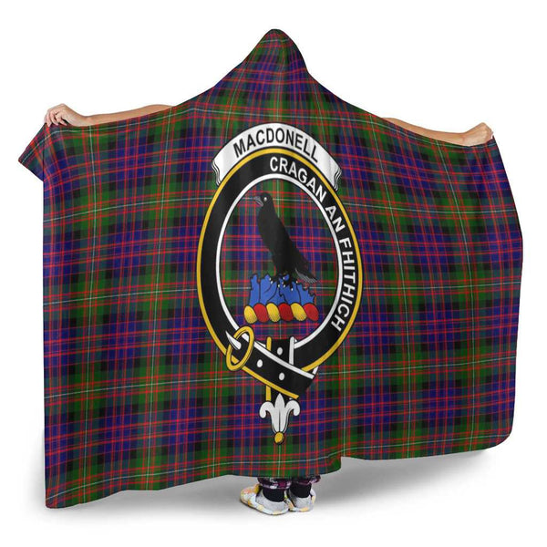 Scottish MacDonell of Glengarry Clan Crest Tartan Hooded Blanket Tartan Plaid 2