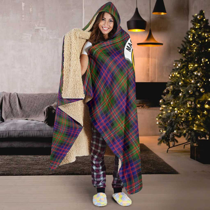 Scottish MacDonell of Glengarry Clan Crest Tartan Hooded Blanket Tartan Plaid 6